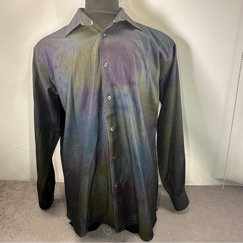 Luchiano Visconti Black Multicolored Button Up 52” Chest / 16.75” Collar